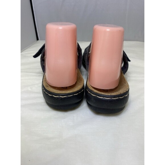 Clarks Bendables Womens 9 Wide Slide Flats Comfort 65711 Black Leather Slip On - Picture 3 of 9